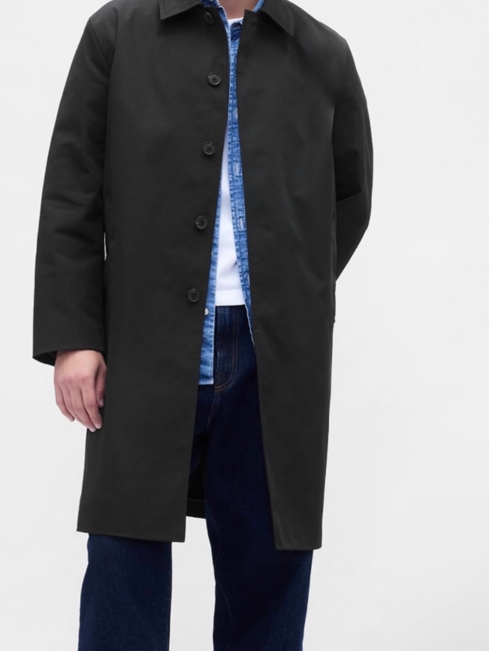 GAP  Black Trench RainCoat